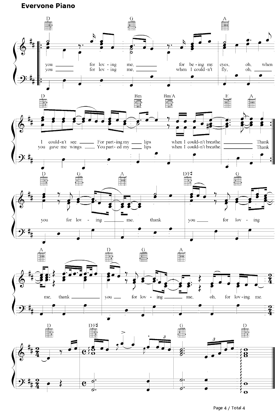 Thank You For Loving Me钢琴谱-BonJovi4