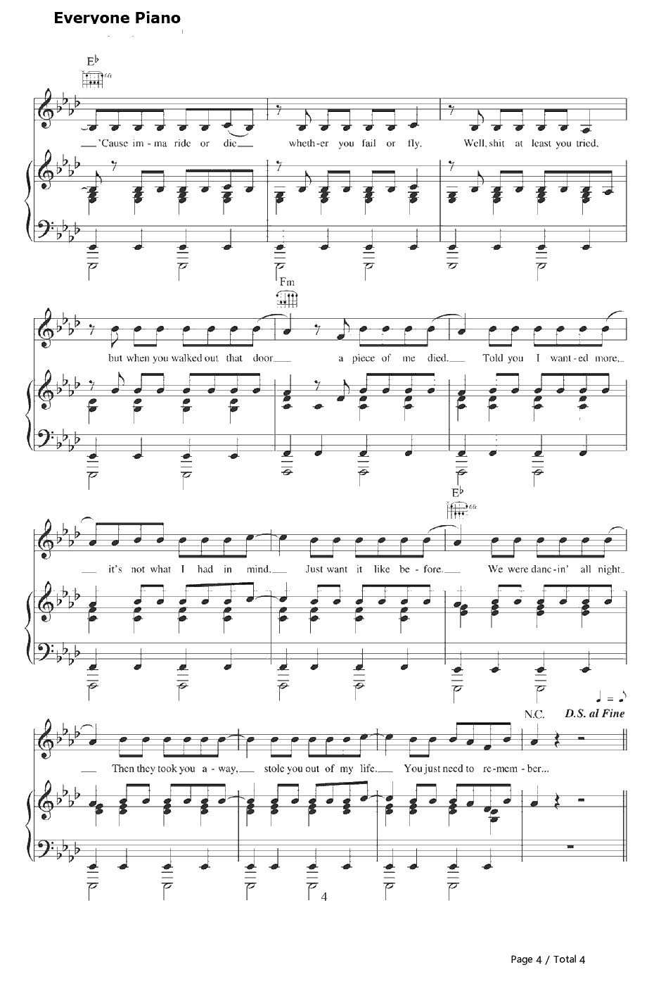 Blue Jeans钢琴谱-LanaDelRey4