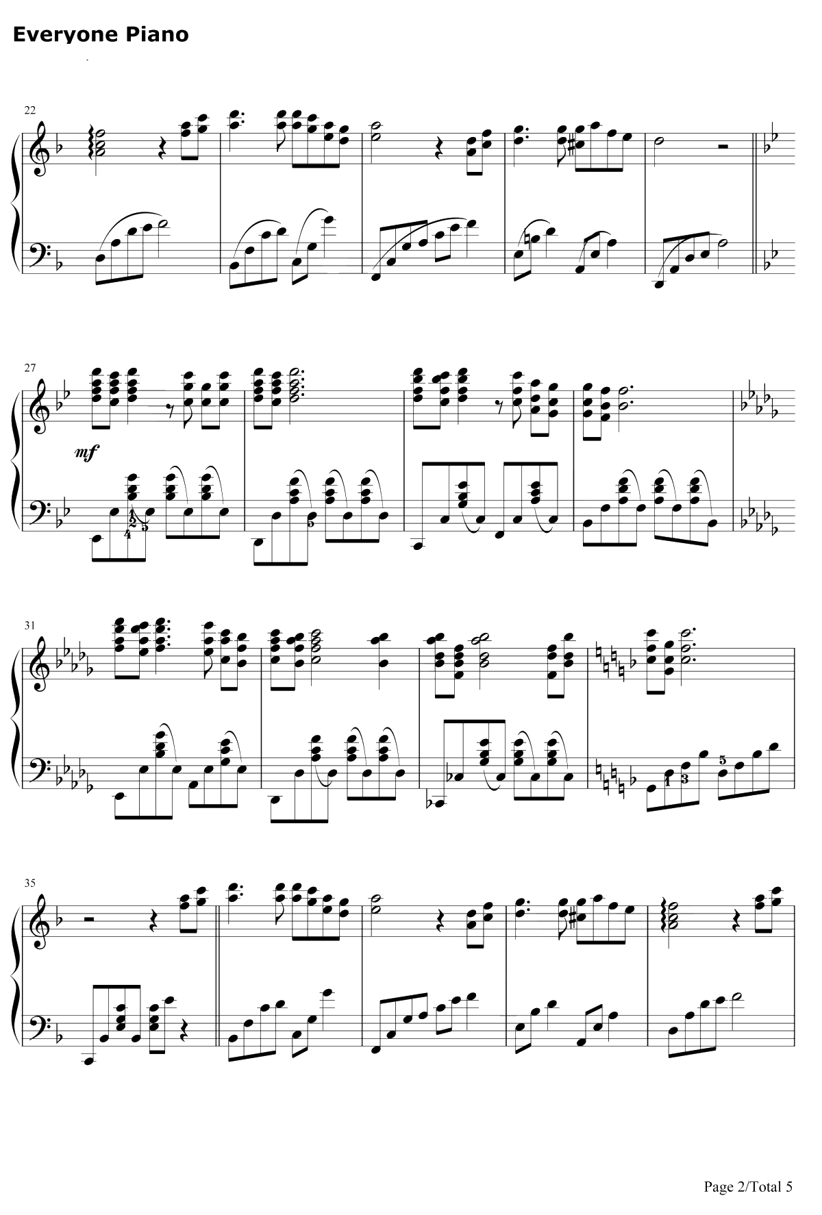 白月光钢琴谱-张信哲2