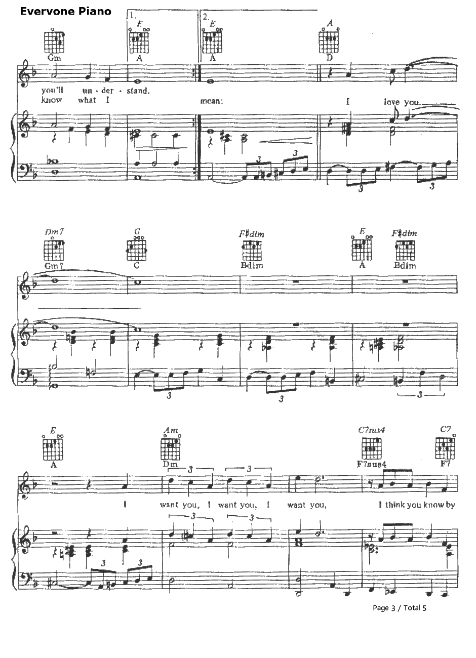 Michelle钢琴谱-TheBeatles3