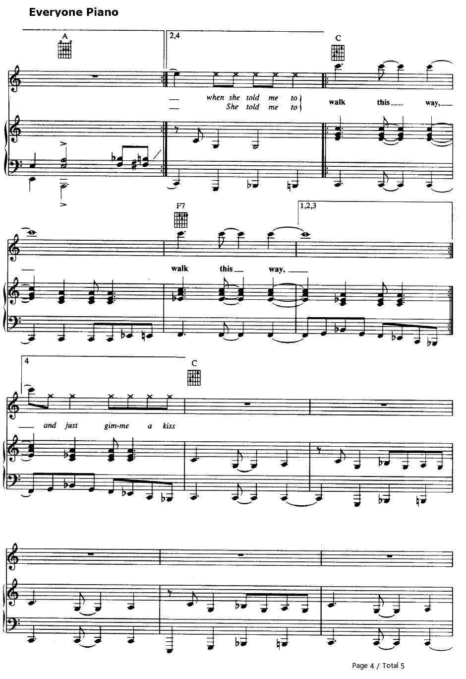 Walk This Way钢琴谱-Aerosmith4