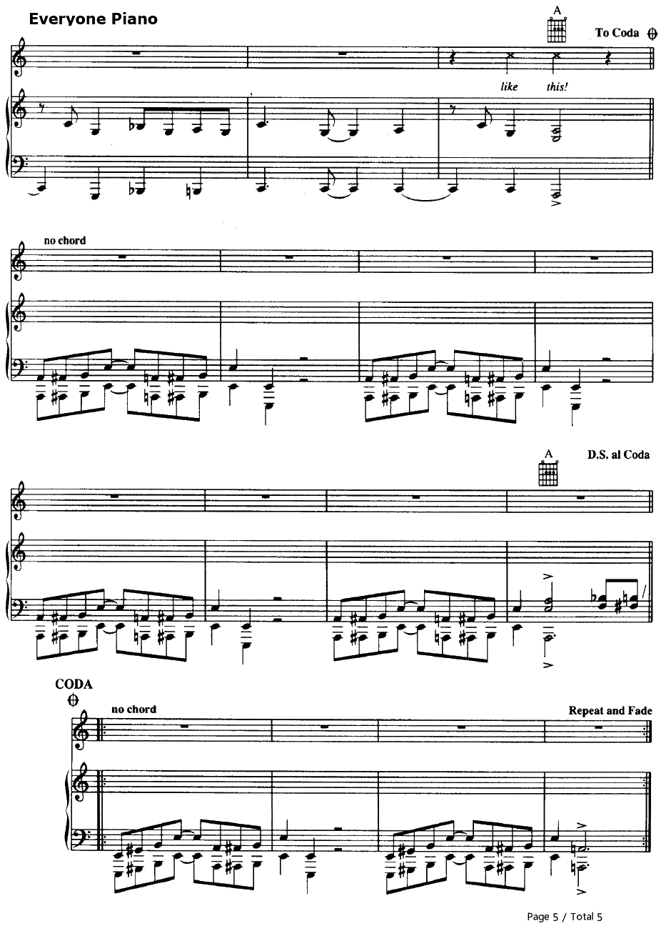 Walk This Way钢琴谱-Aerosmith5