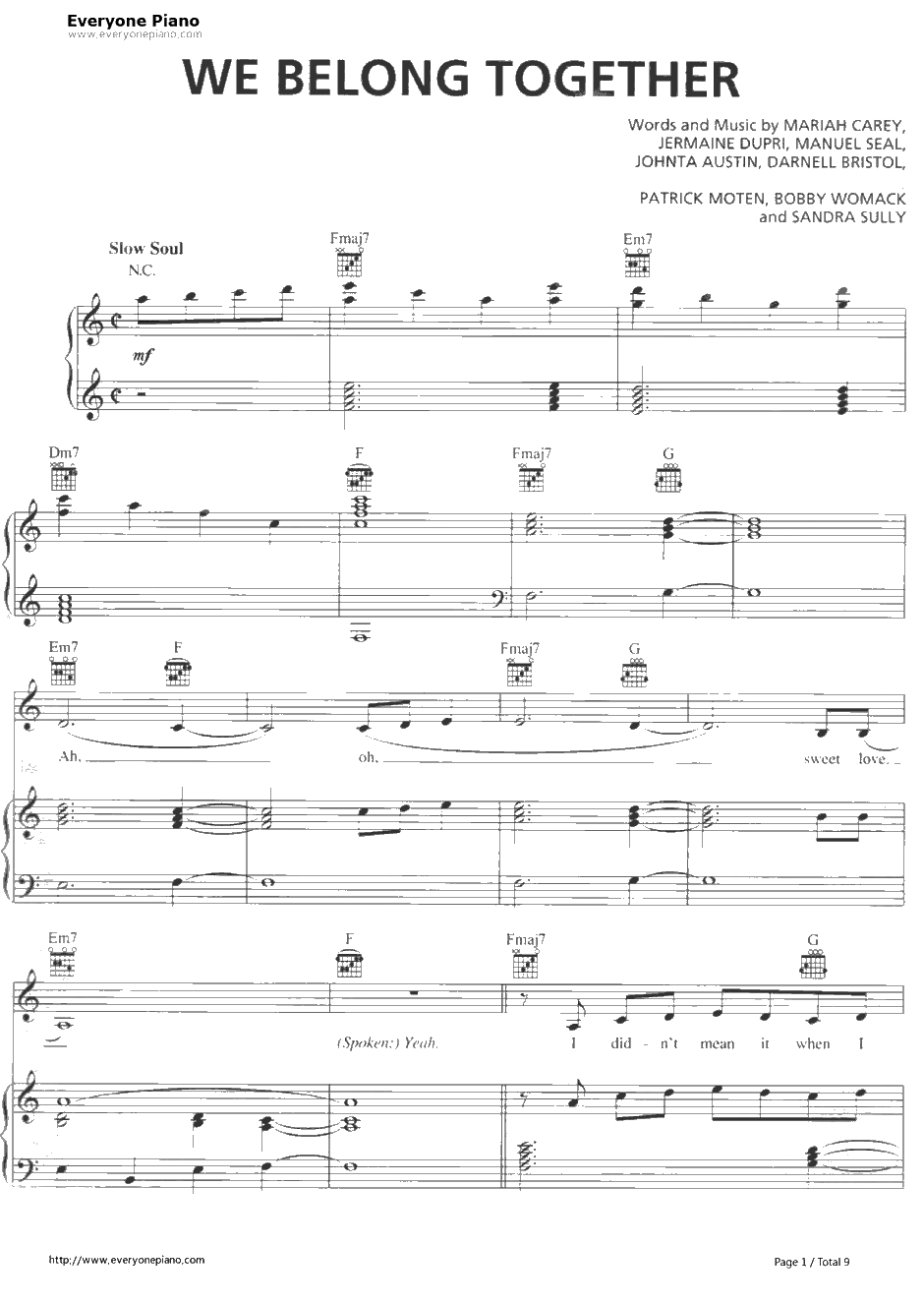 We Belong Together钢琴谱-MariahCarey1