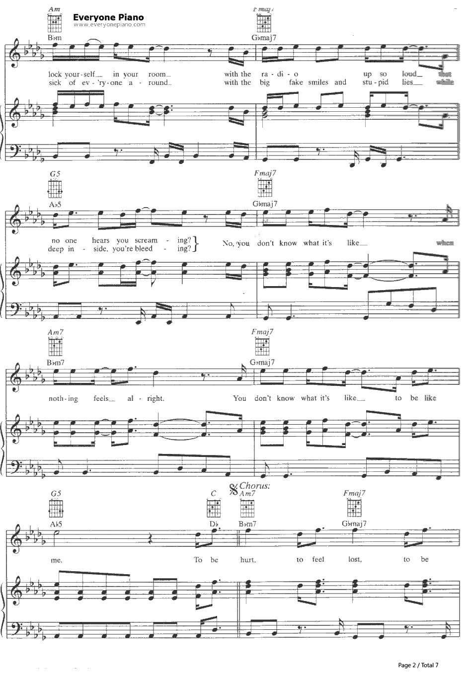 Welcome to My Life钢琴谱-SimplePlan2