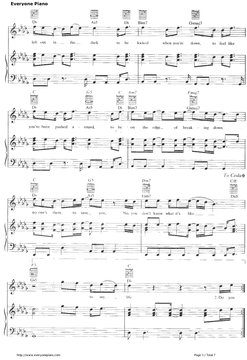 Welcome to My Life钢琴谱-SimplePlan3