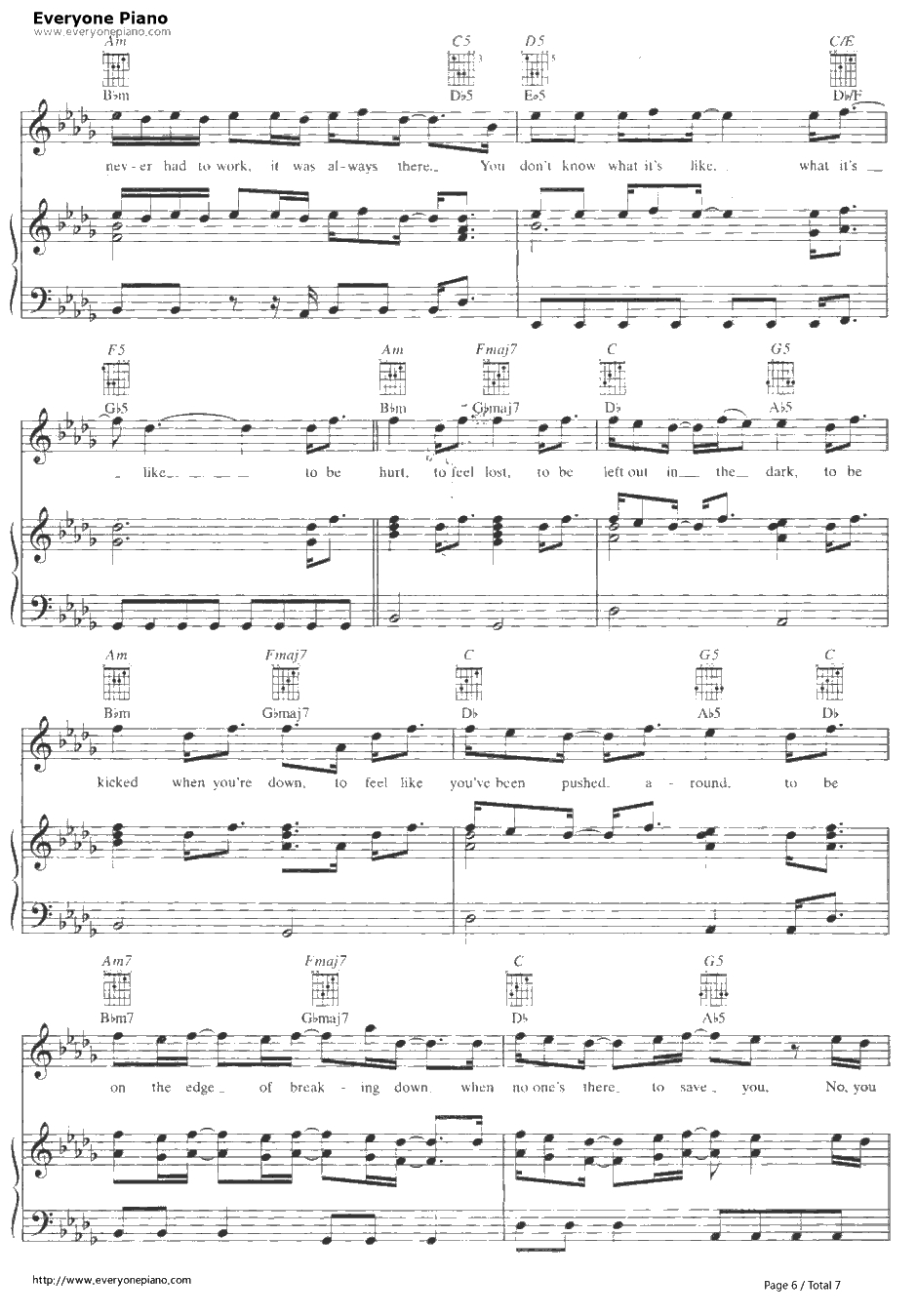 Welcome to My Life钢琴谱-SimplePlan6