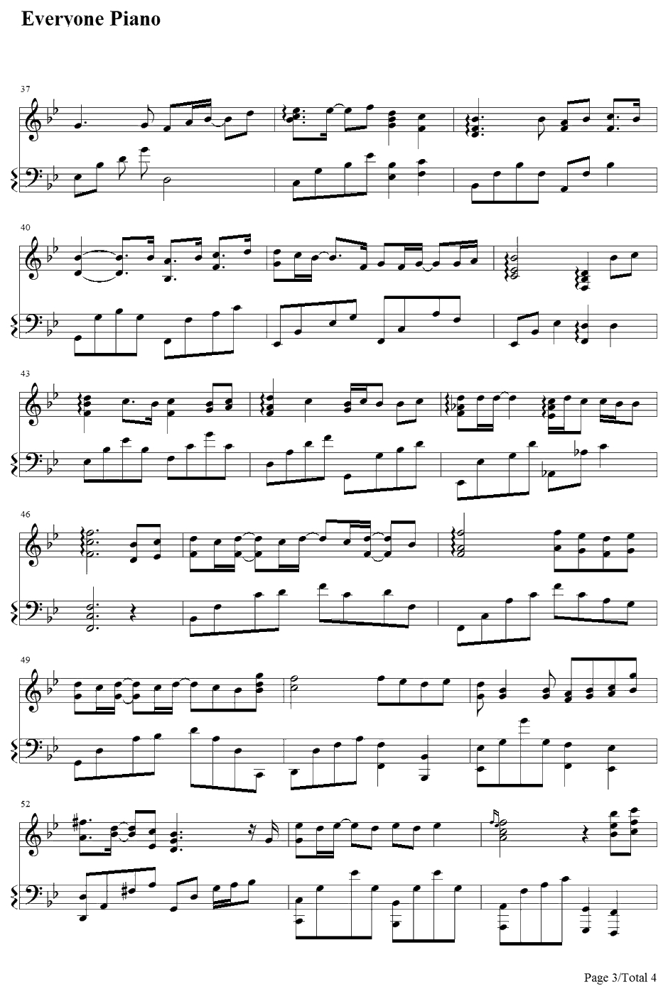 爱你没错钢琴谱-张信哲-古剑奇谭插曲3