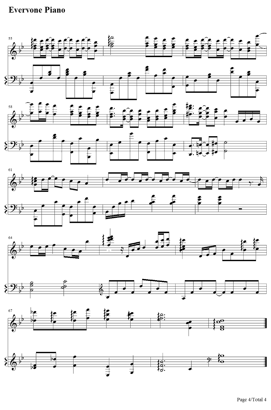 爱你没错钢琴谱-张信哲-古剑奇谭插曲4