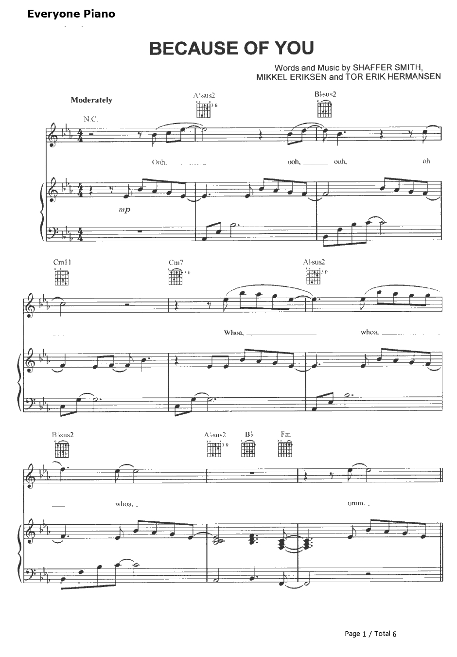 Because of You钢琴谱-Ne-Yo1