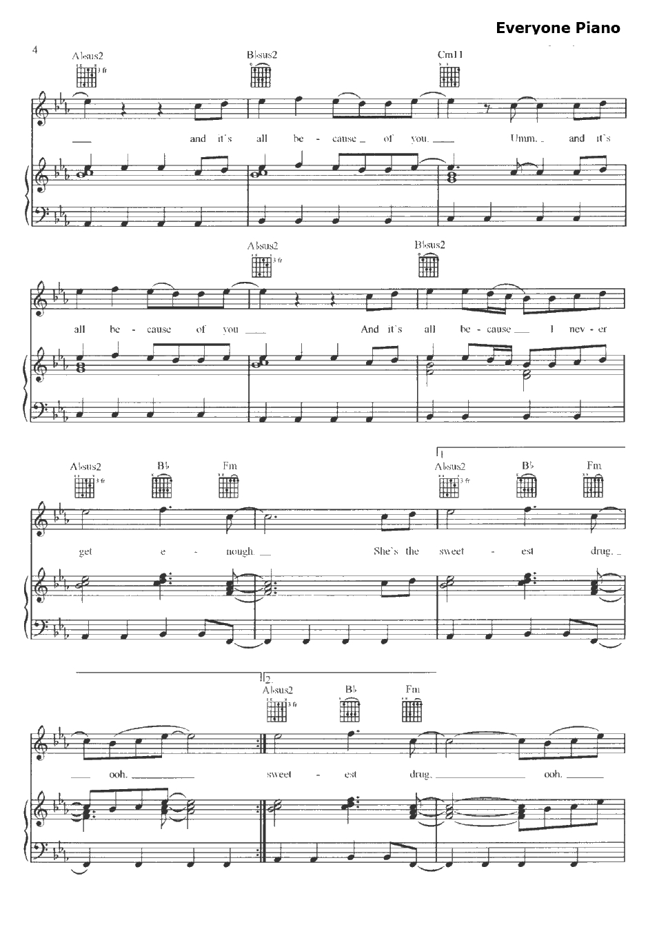 Because of You钢琴谱-Ne-Yo4