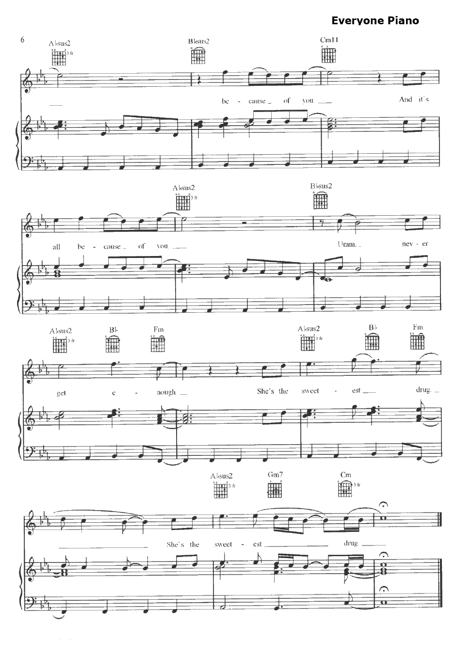 Because of You钢琴谱-Ne-Yo6