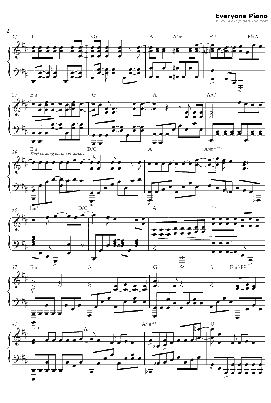 Diver钢琴谱-NICOTouchestheWalls-火影忍者疾风传OP82