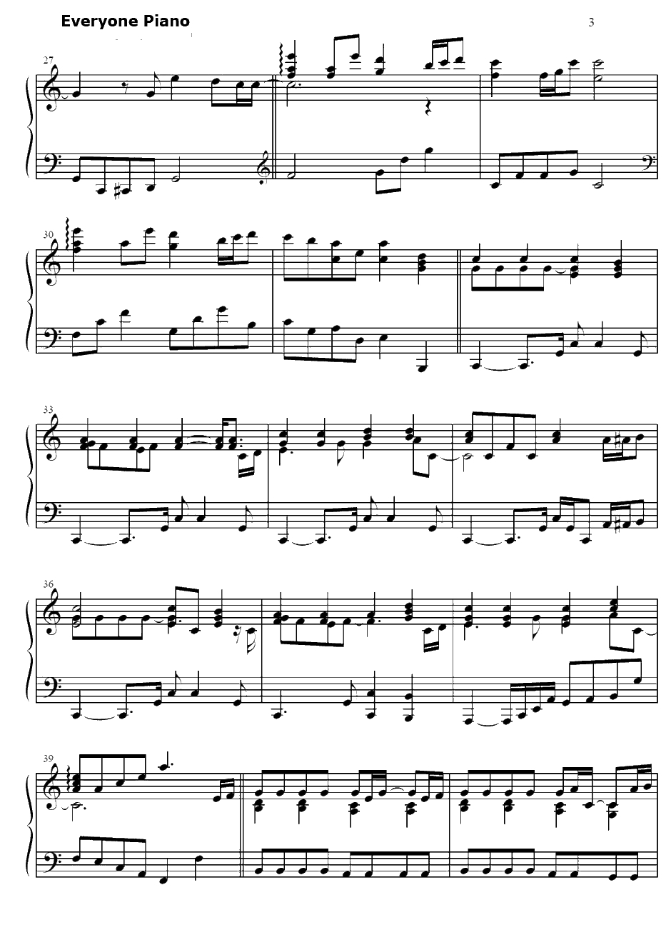 枯れない花钢琴谱-下川美娜-全金属狂潮ED3