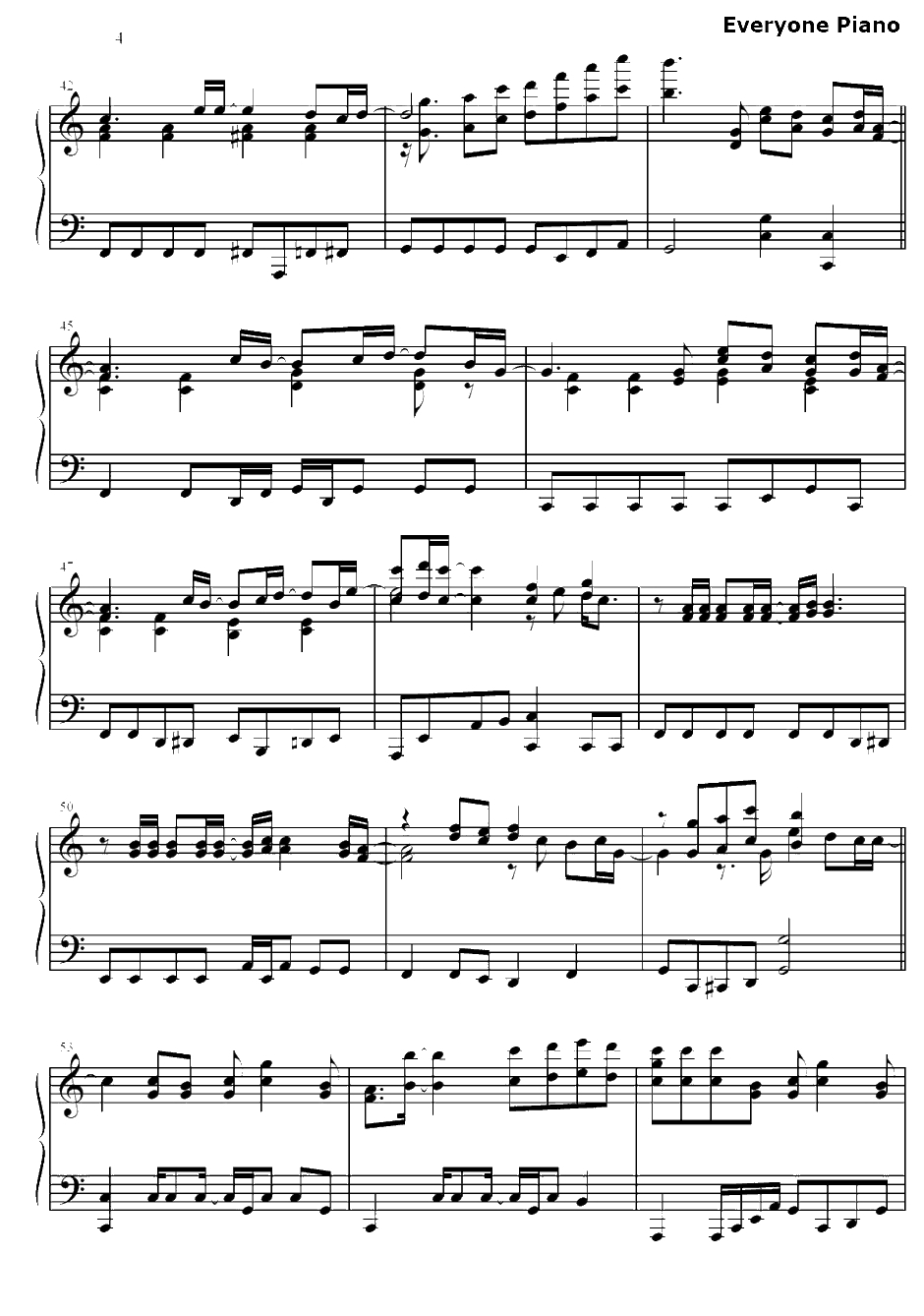 枯れない花钢琴谱-下川美娜-全金属狂潮ED4