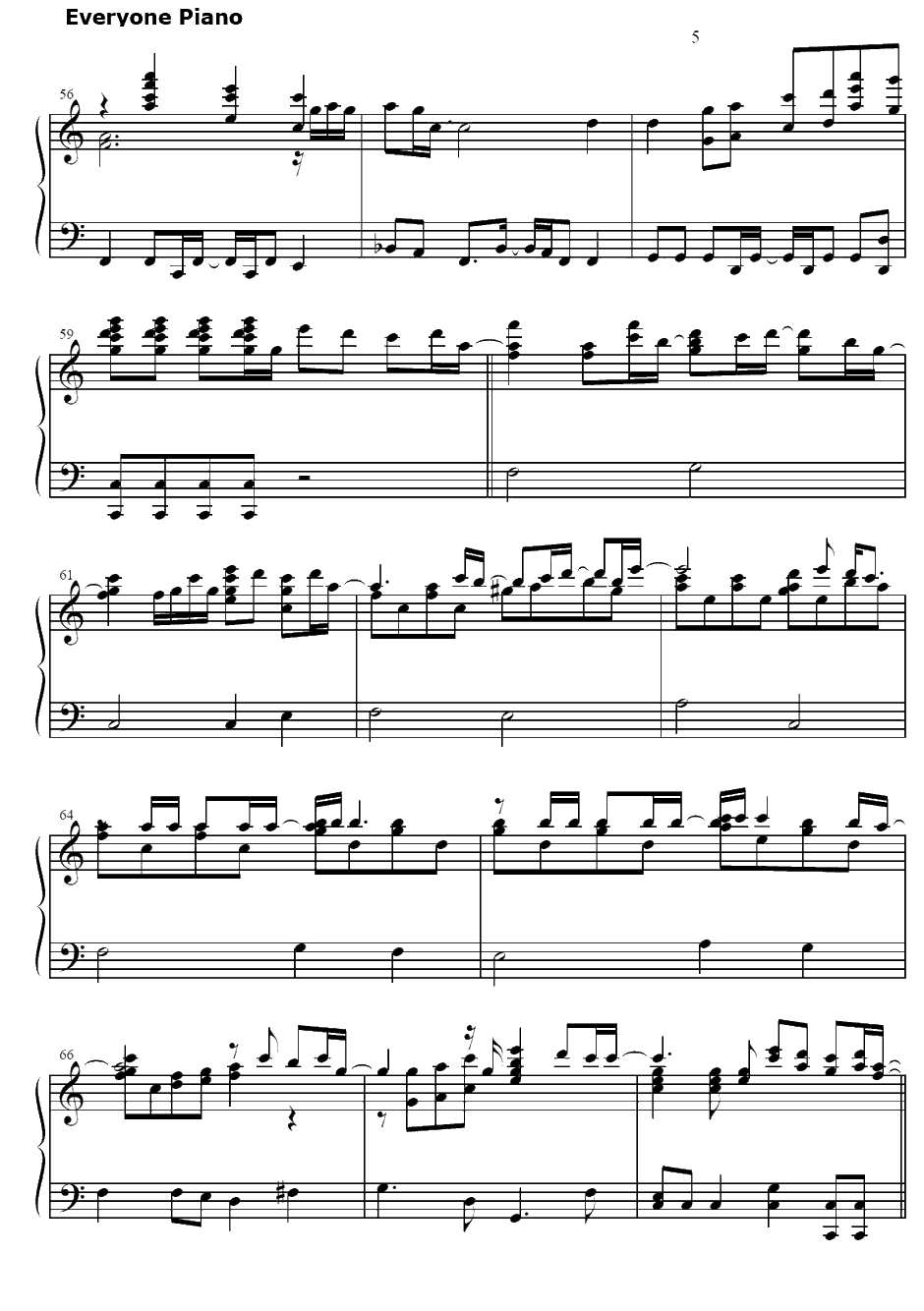 枯れない花钢琴谱-下川美娜-全金属狂潮ED5