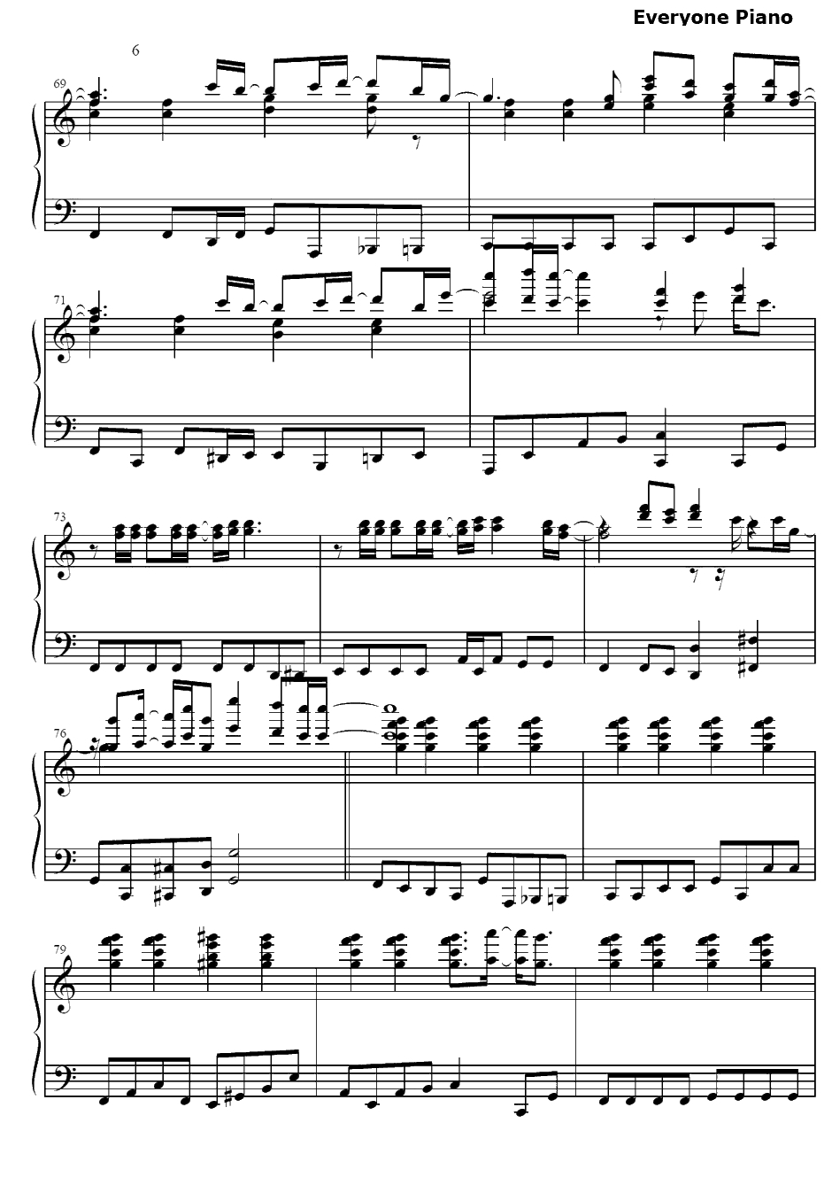 枯れない花钢琴谱-下川美娜-全金属狂潮ED6