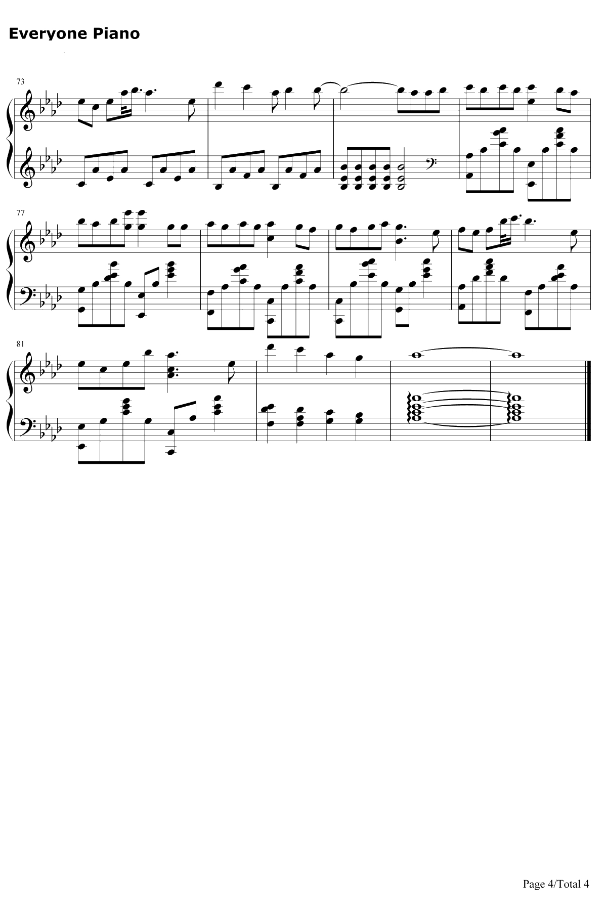 佛系少女 钢琴谱-冯提莫4