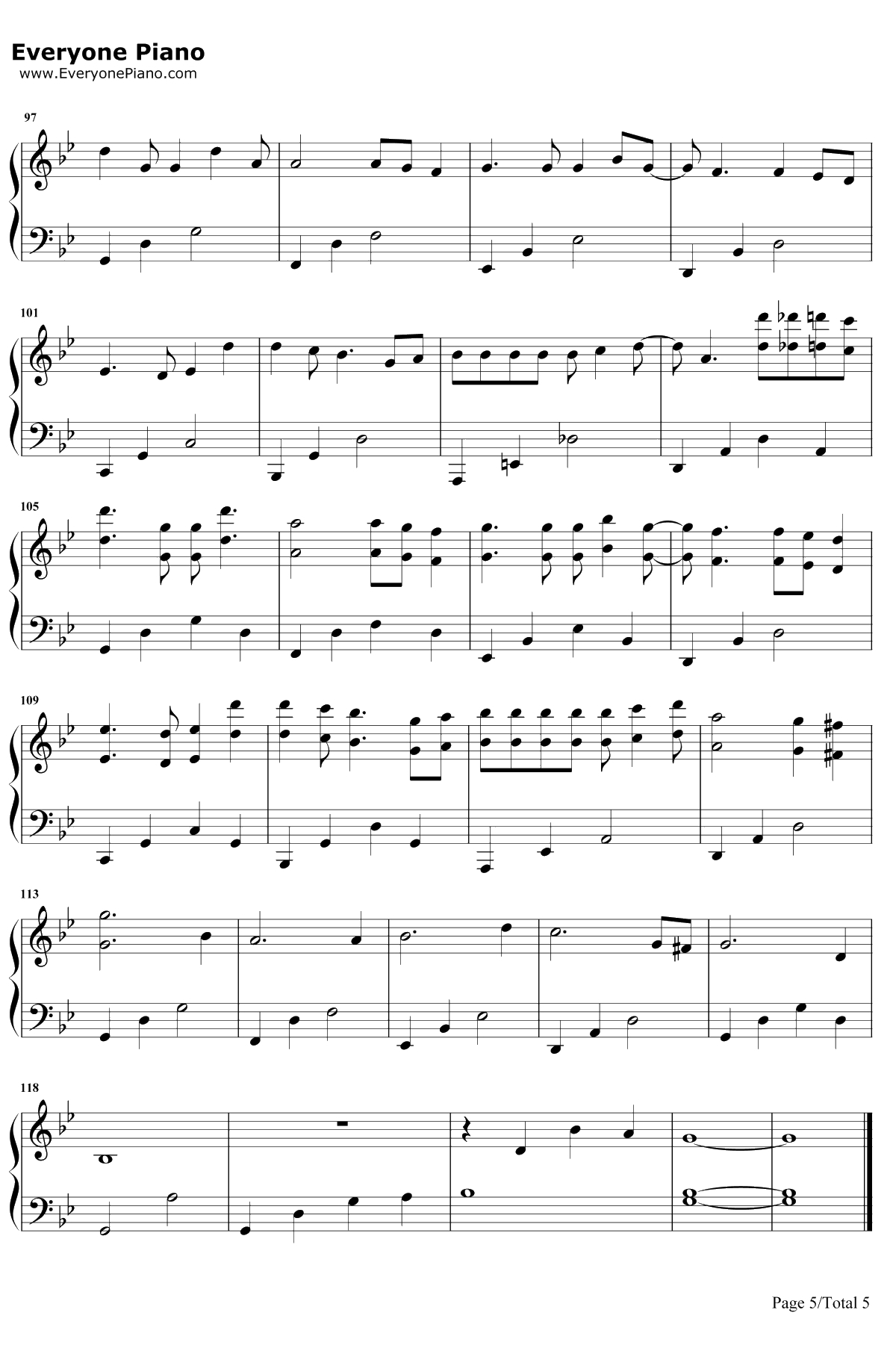 红玫瑰 钢琴谱-张碧晨5