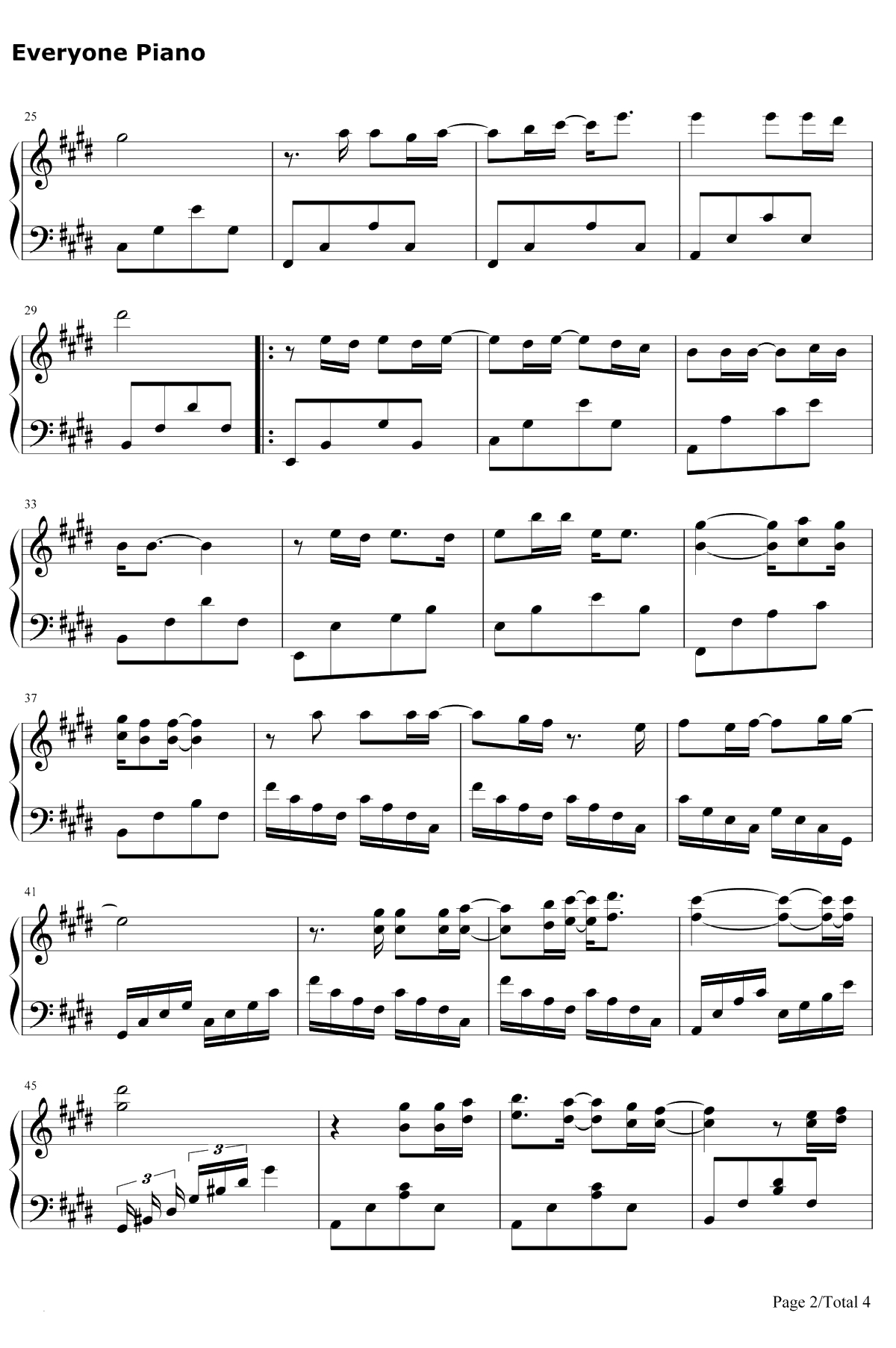 我飞故我在钢琴谱-林俊杰/张靓颖-歌舞青春主题曲2