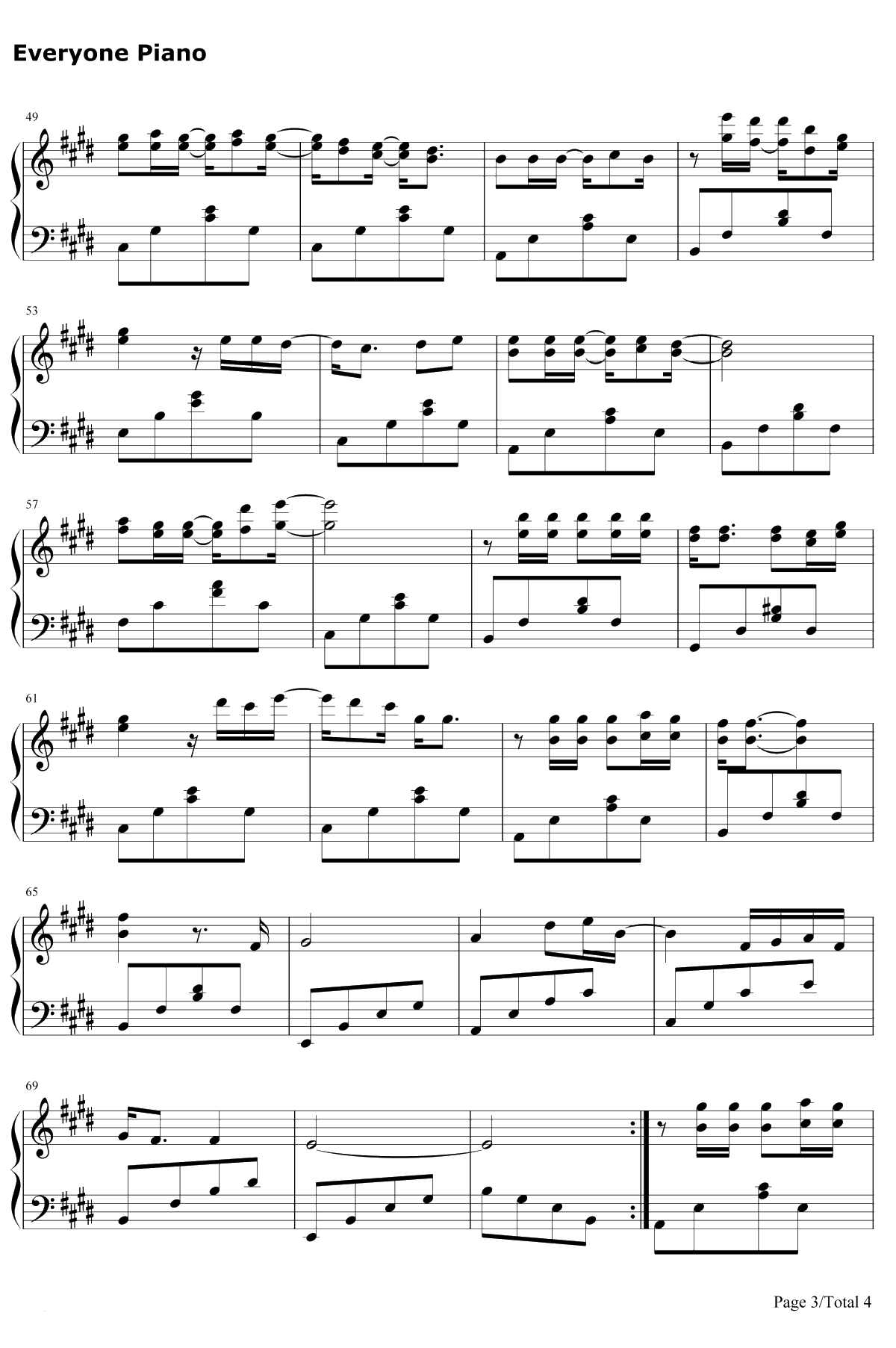 我飞故我在钢琴谱-林俊杰/张靓颖-歌舞青春主题曲3