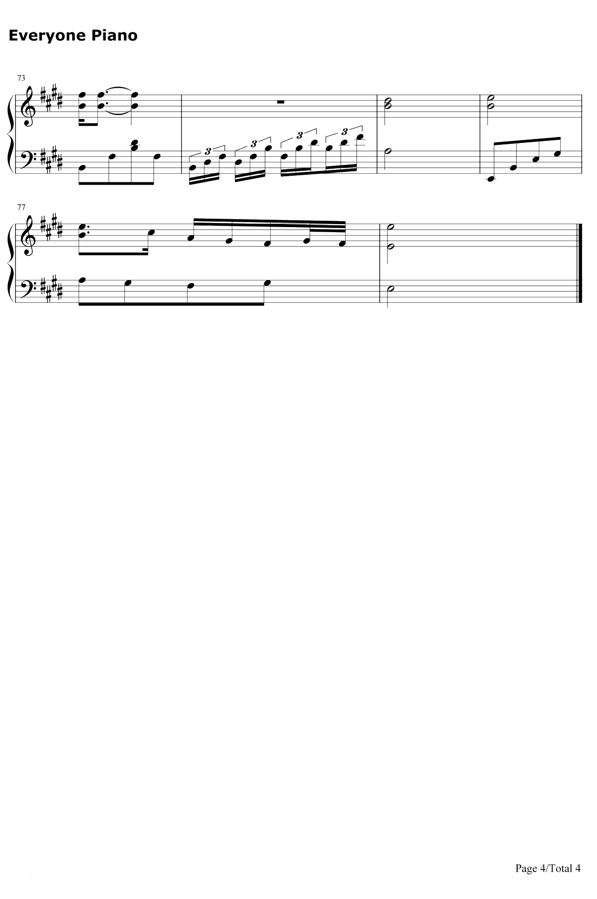 我飞故我在钢琴谱-林俊杰/张靓颖-歌舞青春主题曲4