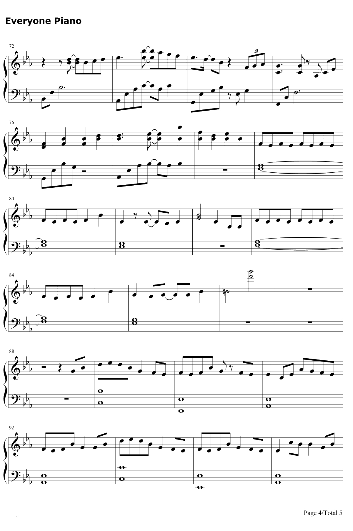 深海少女钢琴谱-东京塔子/RandF4