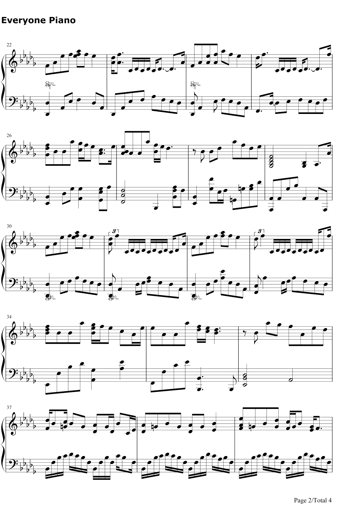 灵魂伴侣钢琴谱-田馥甄2