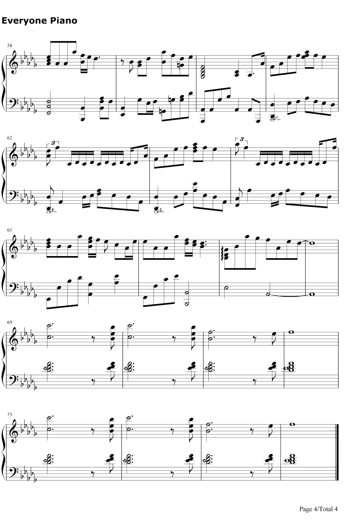 灵魂伴侣钢琴谱-田馥甄4