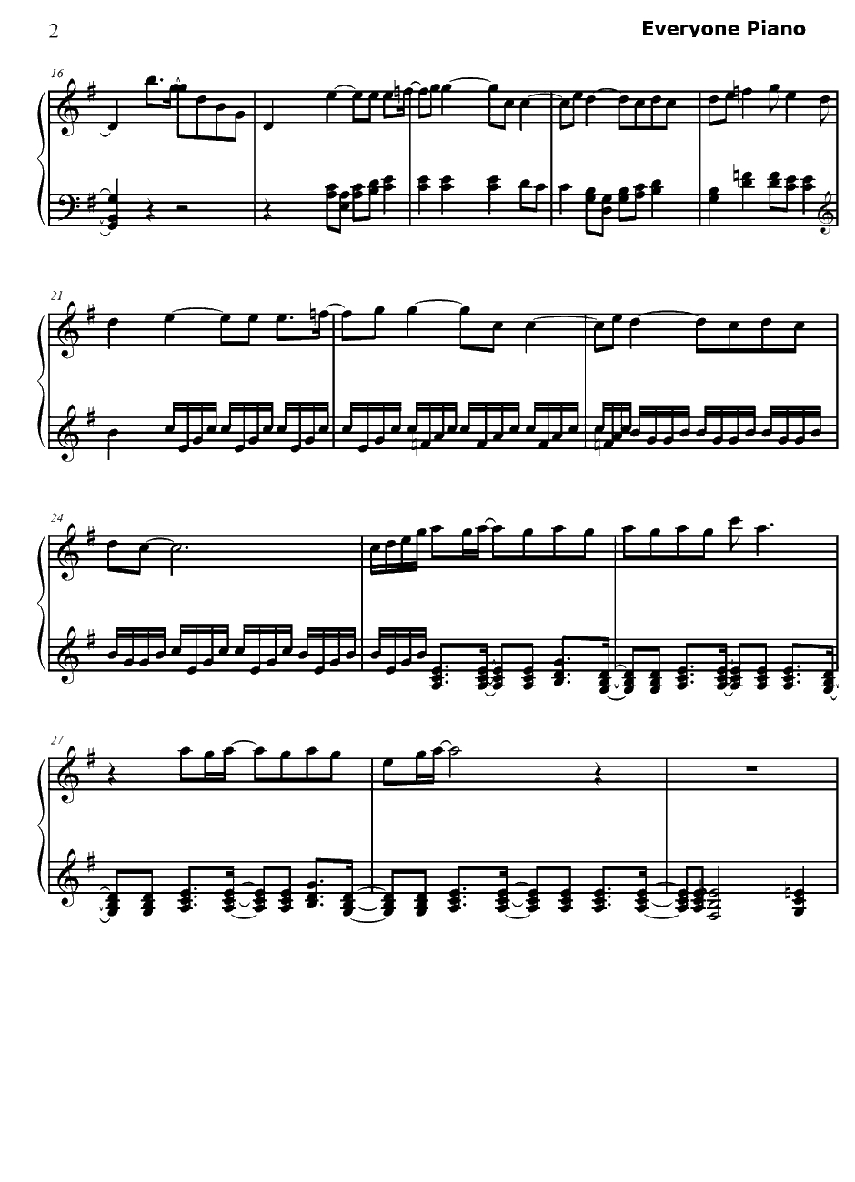 Starry Heavens钢琴谱-dayaftertomorrow-仙乐传说主题曲2