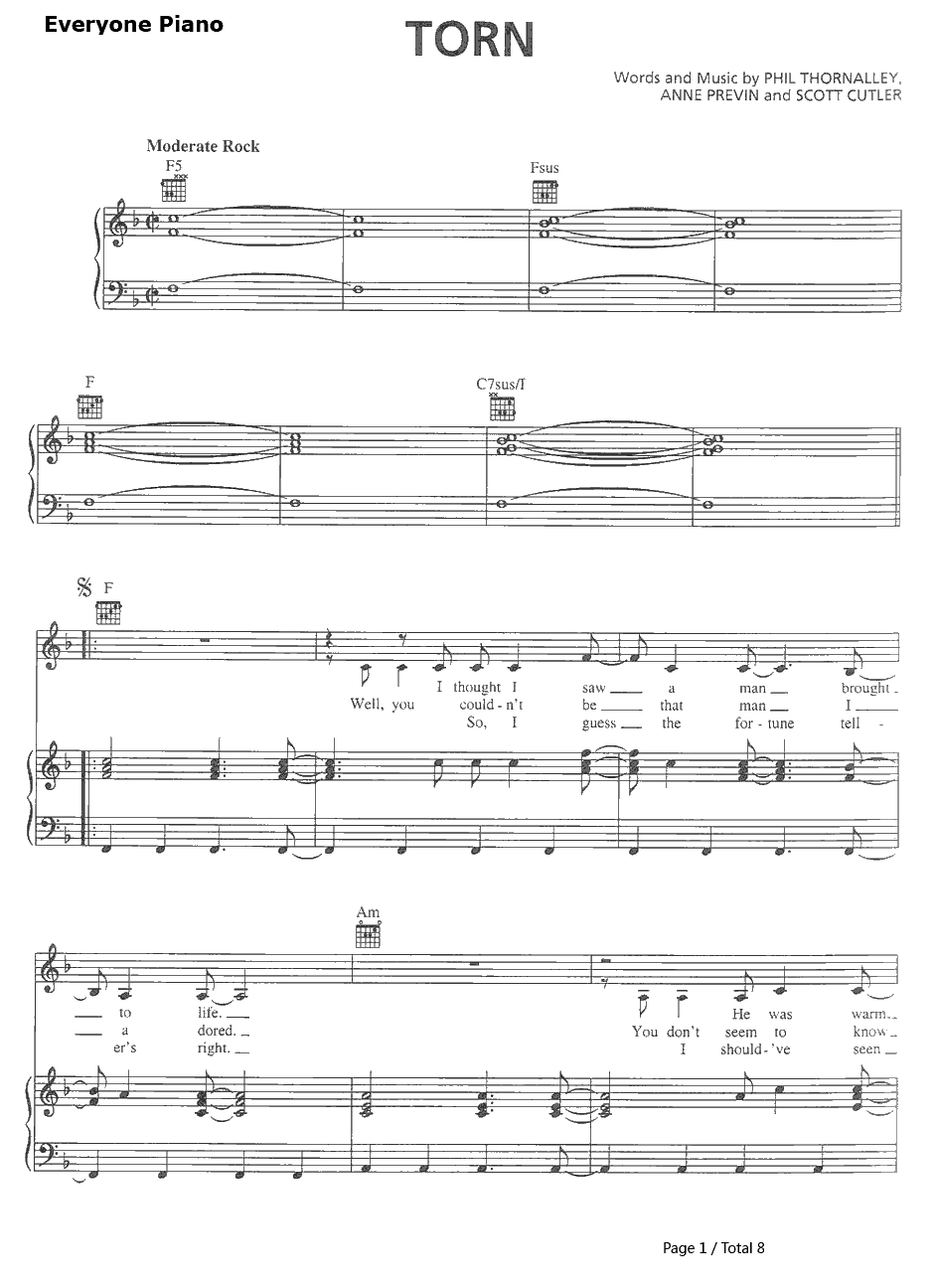 Torn钢琴谱-NatalieImbruglia1