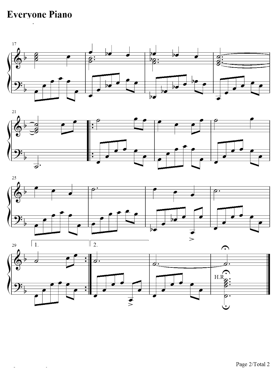 Wate rmark钢琴谱-Enya2