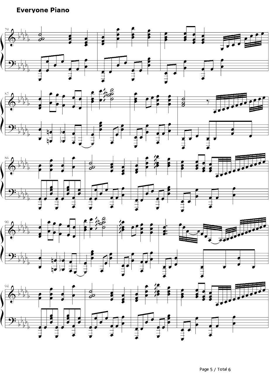 风といっしょに钢琴谱-小林幸子-神奇宝贝超梦的逆袭ED5