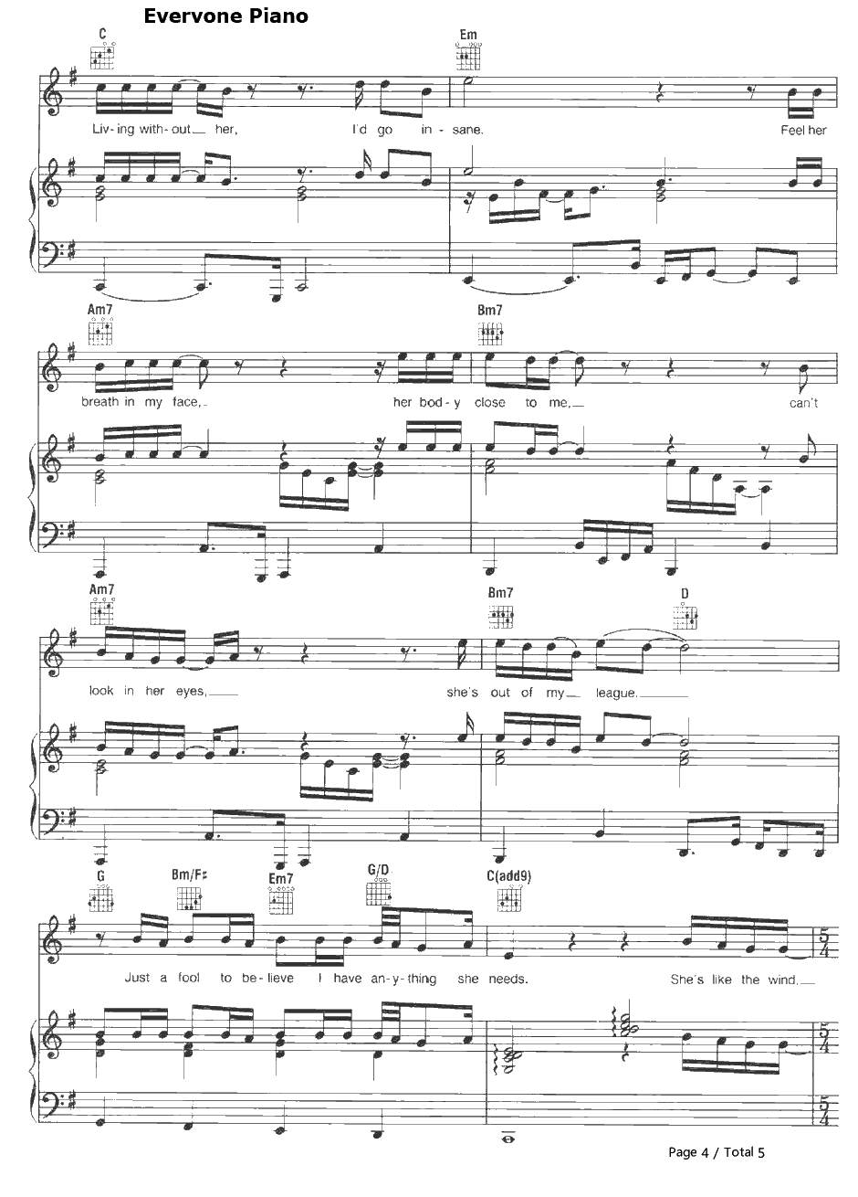 She's Like the Wind钢琴谱-PatrickSwayze-DirtyDancingOST4