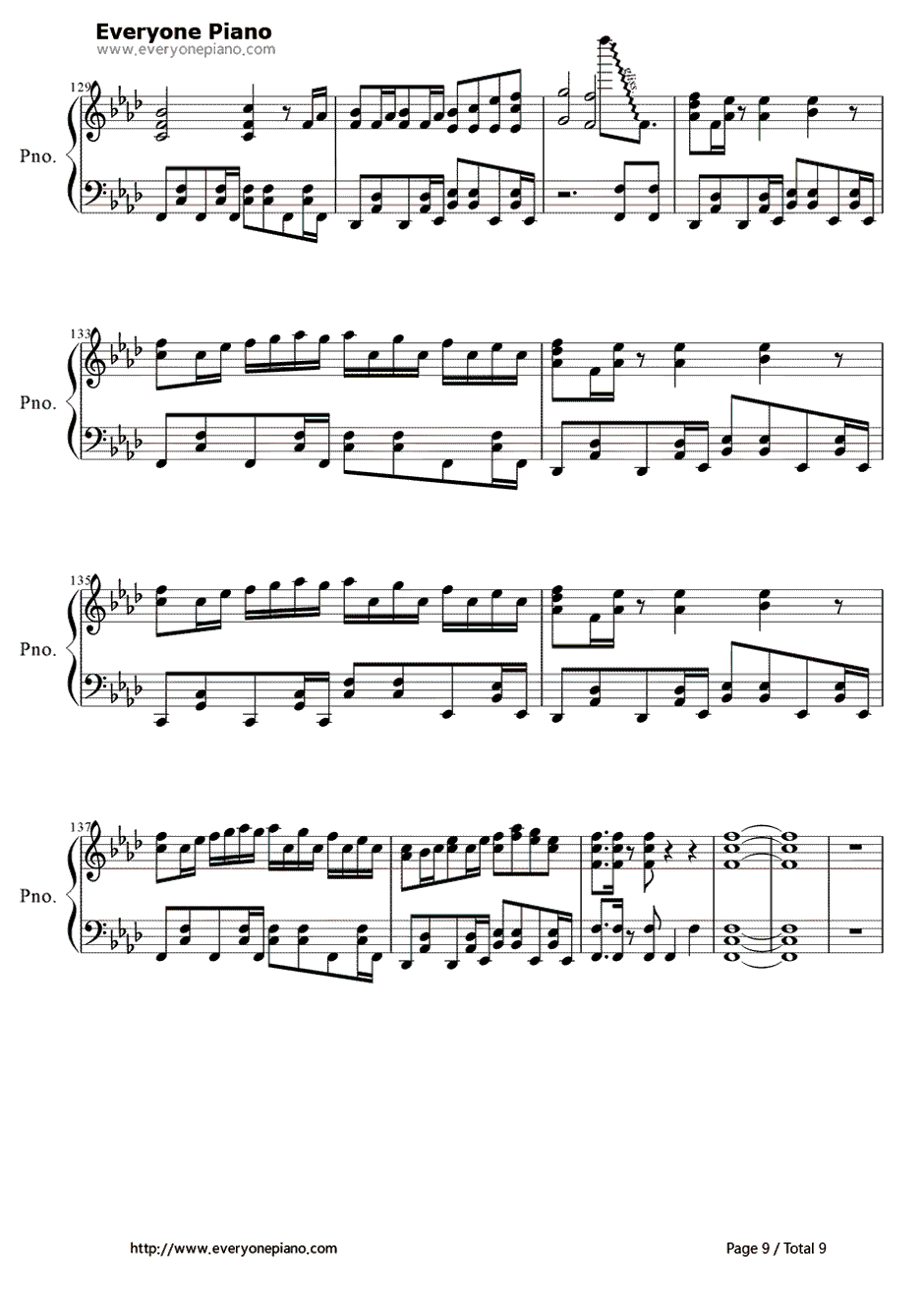 セツナトリップ钢琴谱-LastNote. -GUMI9