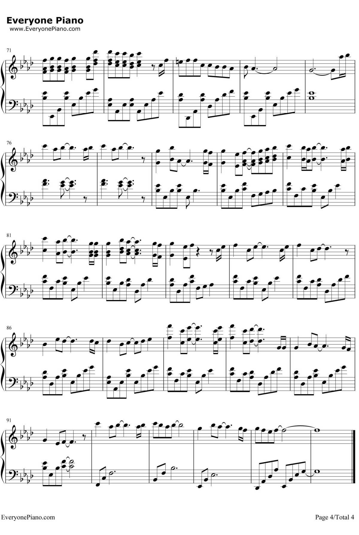 Tum Hi Ho钢琴谱-ArijitSingh-爱曲2插曲4