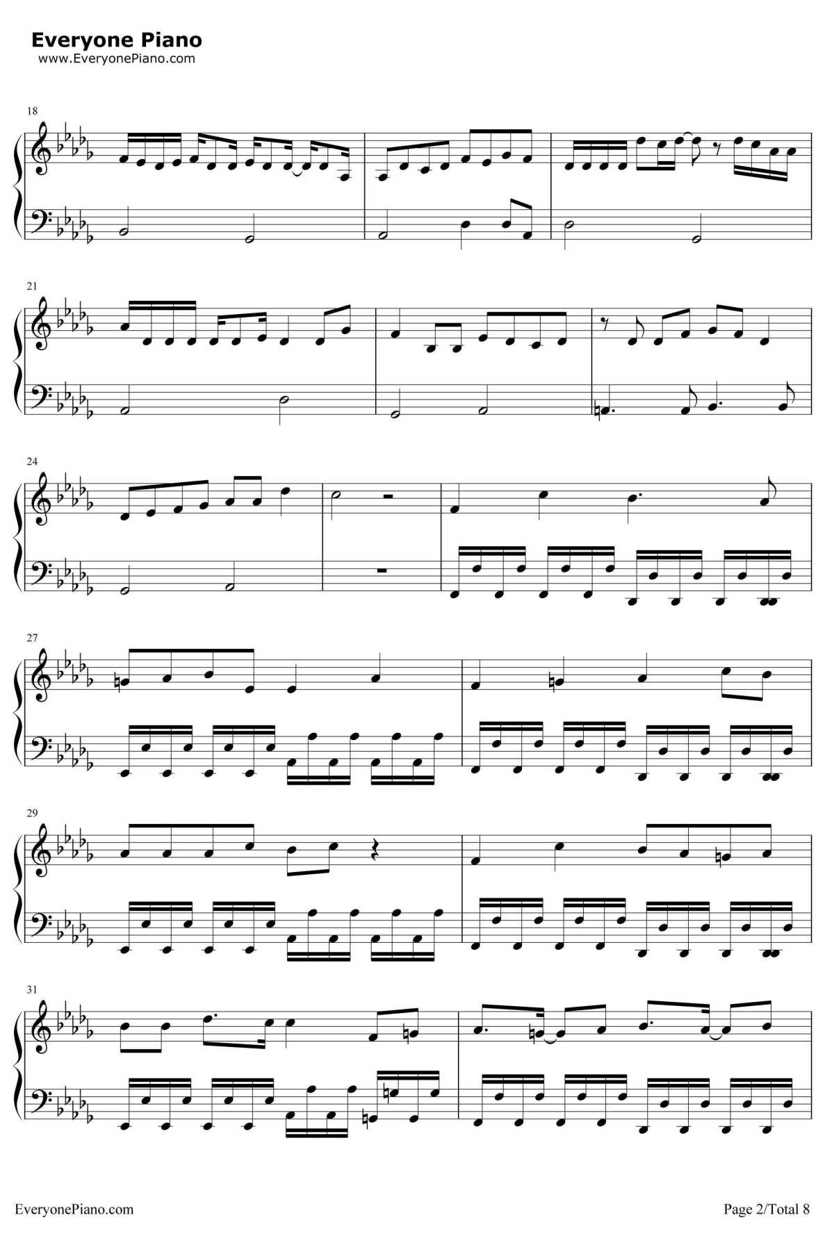 平行線钢琴谱-酸欠少女-TV动画《人渣的本愿》片尾曲2