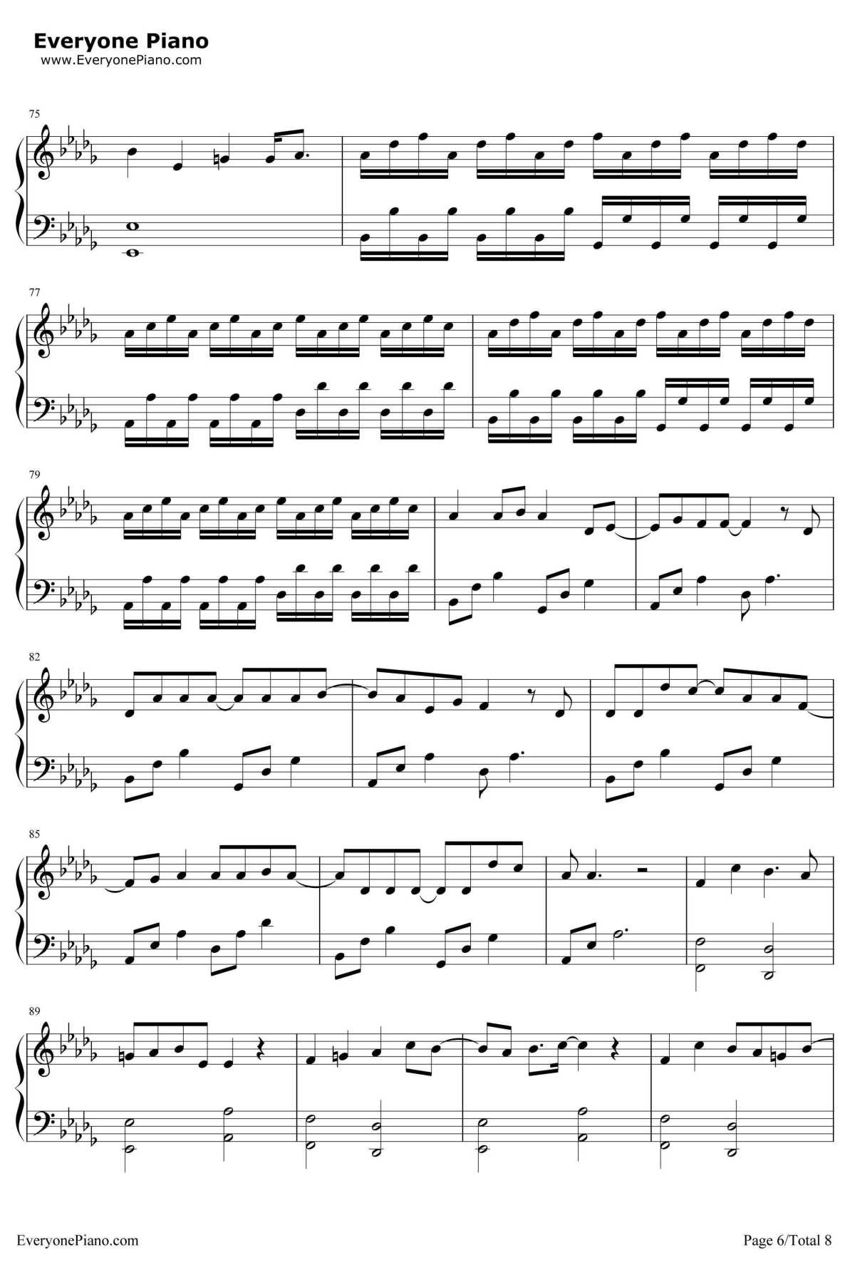 平行線钢琴谱-酸欠少女-TV动画《人渣的本愿》片尾曲6