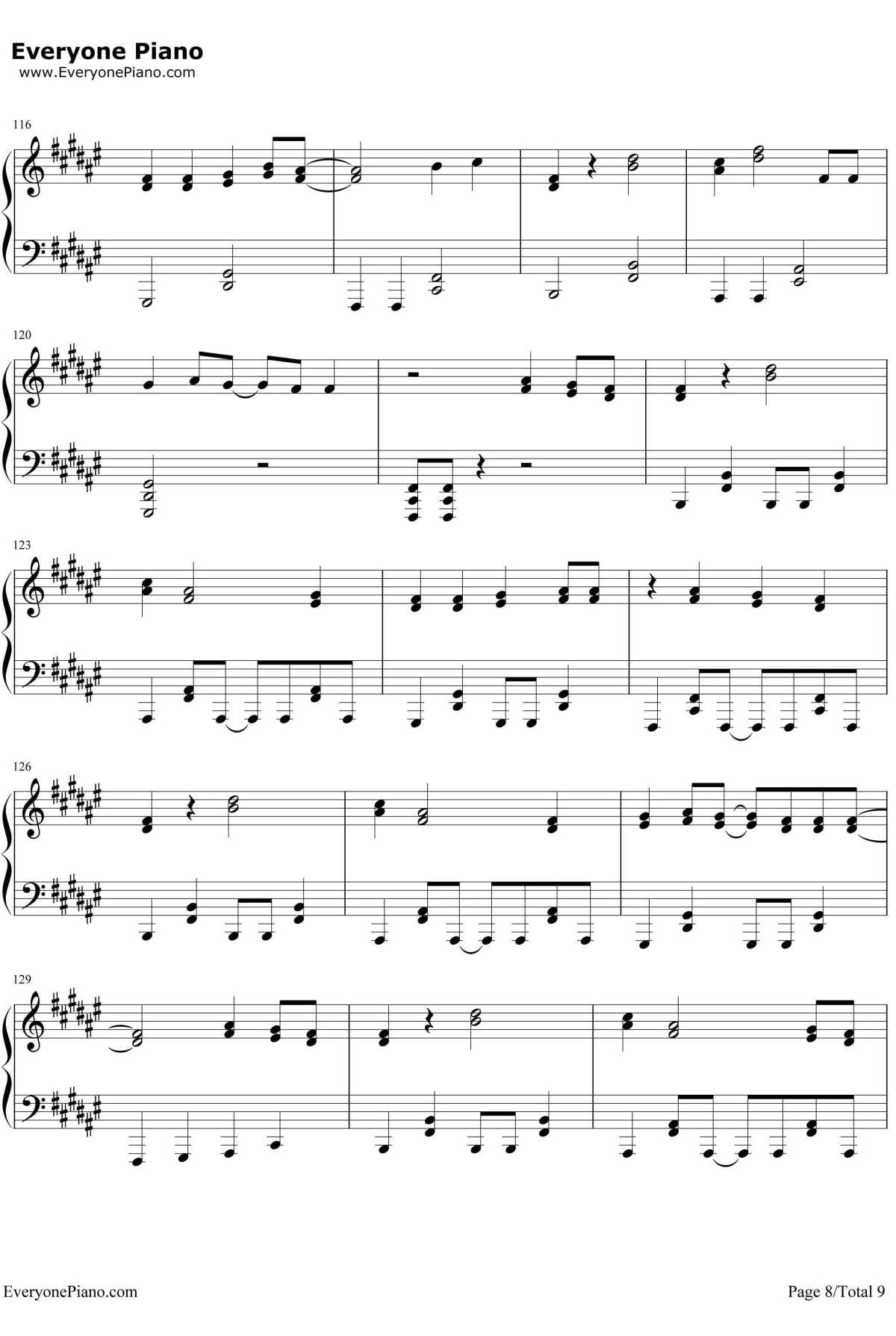 Calc.钢琴谱-初音ミク8