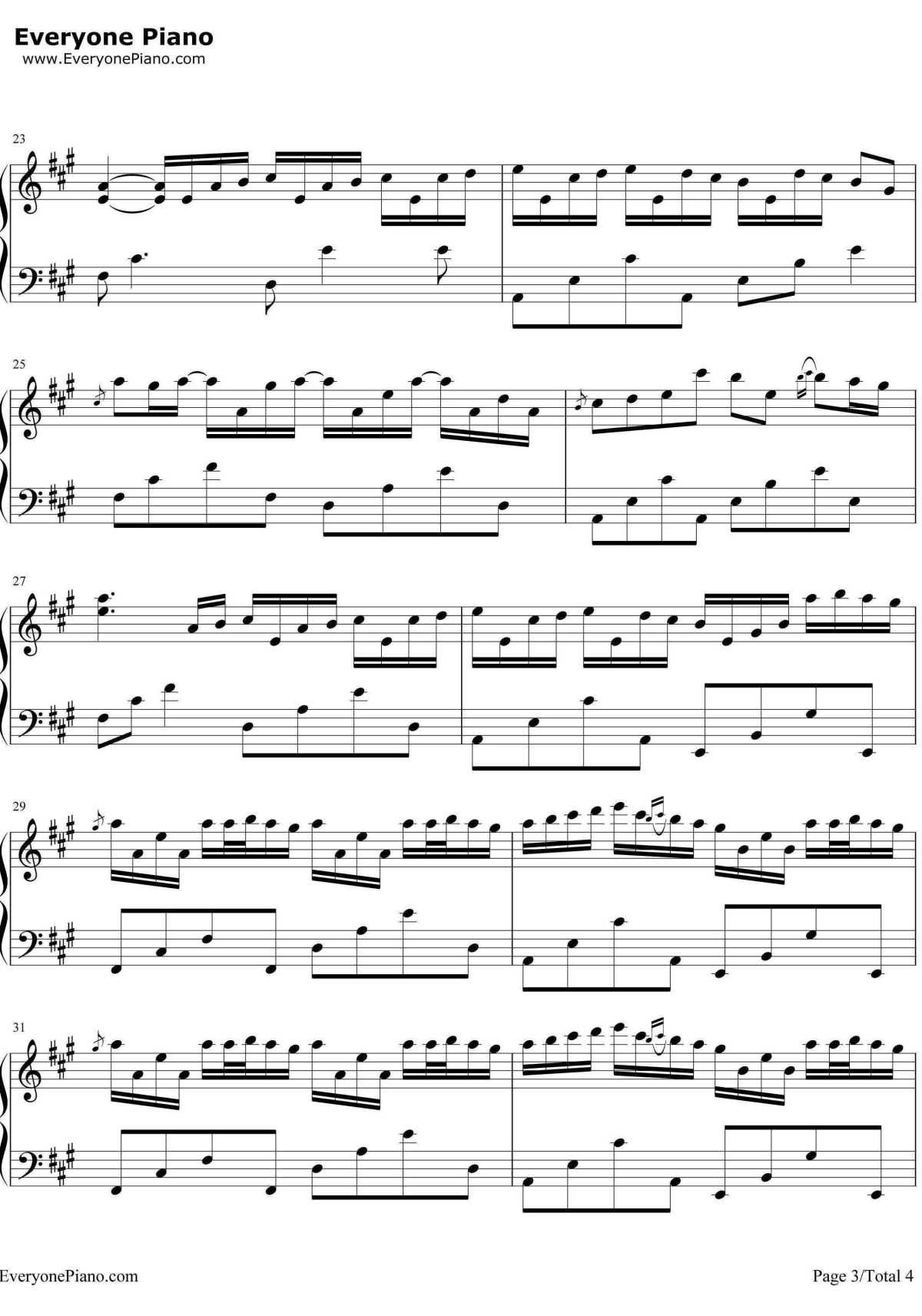 River flows in you钢琴谱-李闰珉-你的心河3