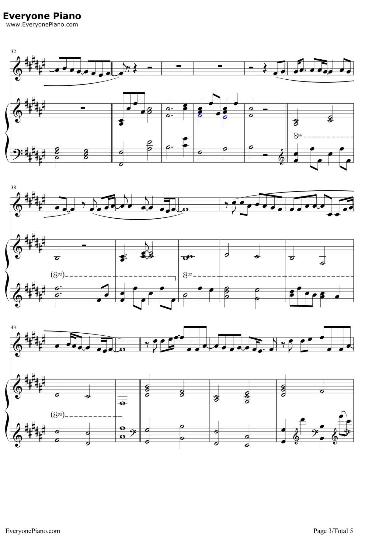 Supermarket Flowers钢琴谱-EdSheeran3