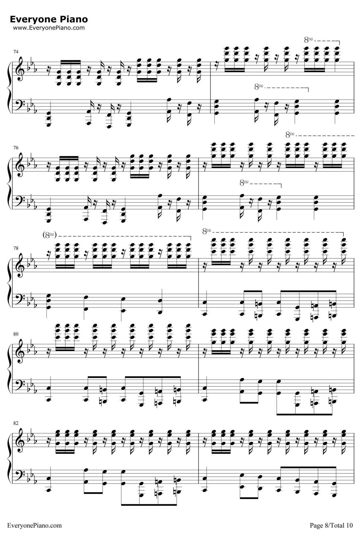 Victory钢琴谱-马克西姆8