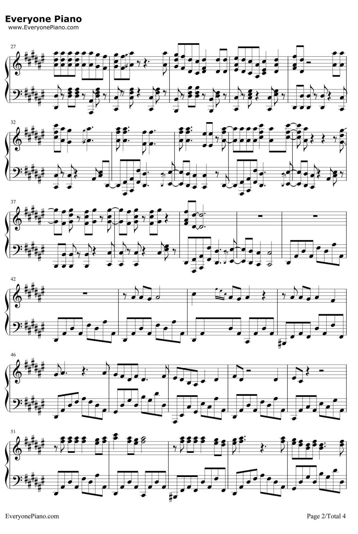 Beat It钢琴谱-迈克尔·杰克逊MichaelJackson2