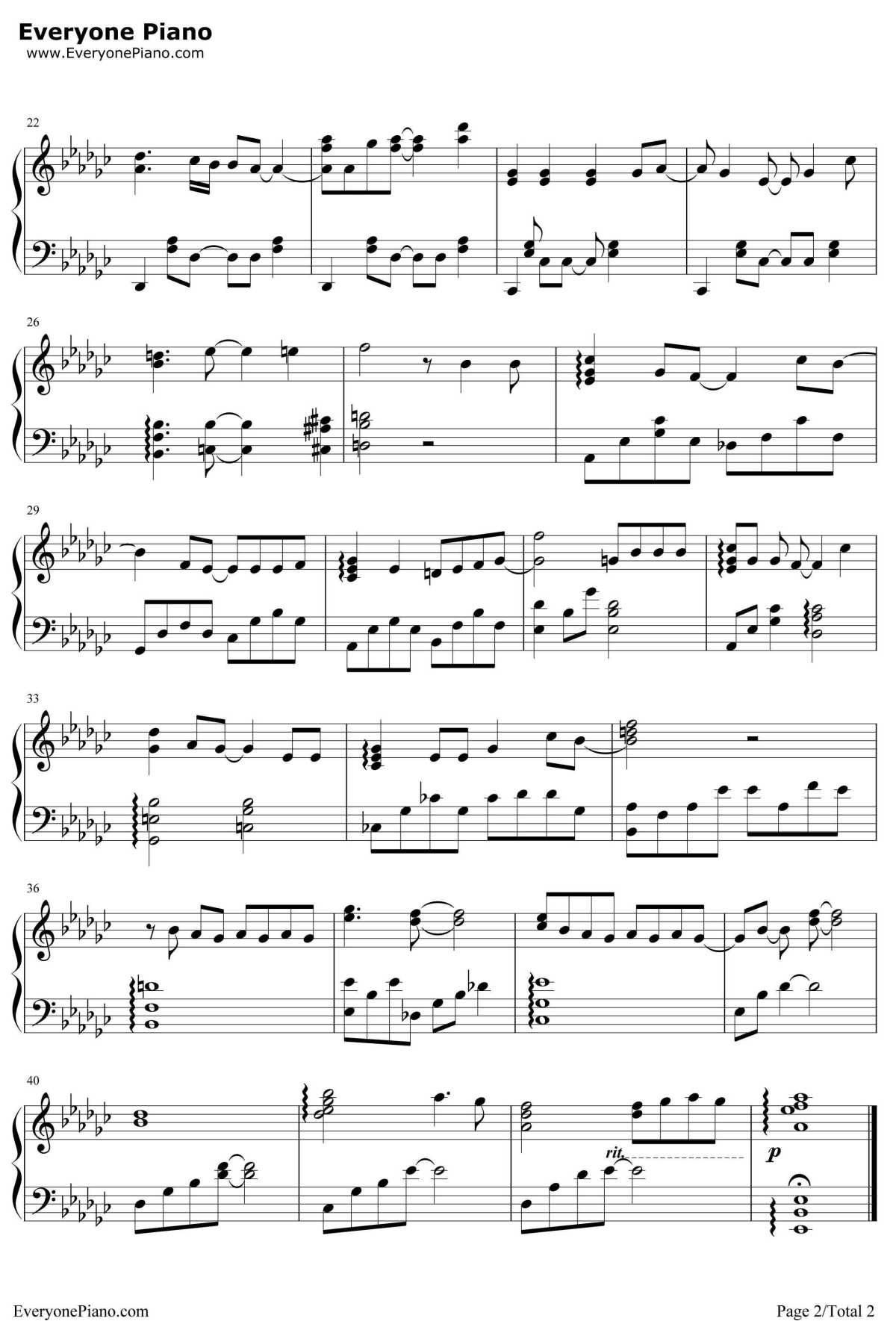 初恋钢琴谱-东山奈央-月色真美OST2