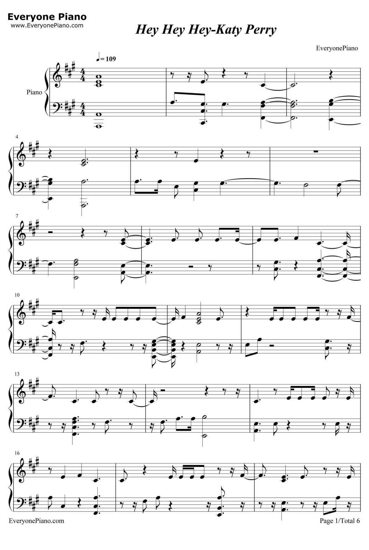 Hey Hey Hey钢琴谱-KatyPerry1