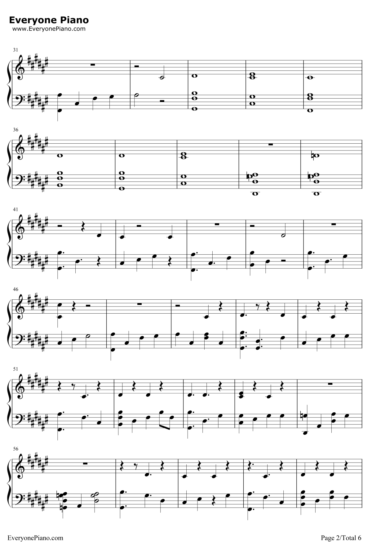 Rain钢琴谱-TheScript2