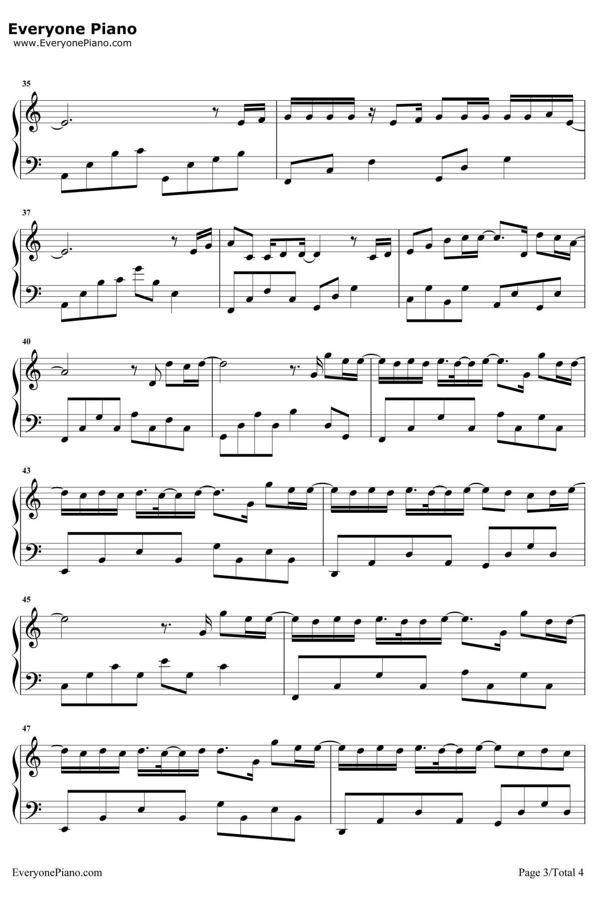 那个男孩钢琴谱-汪苏泷-夏至未至插曲3