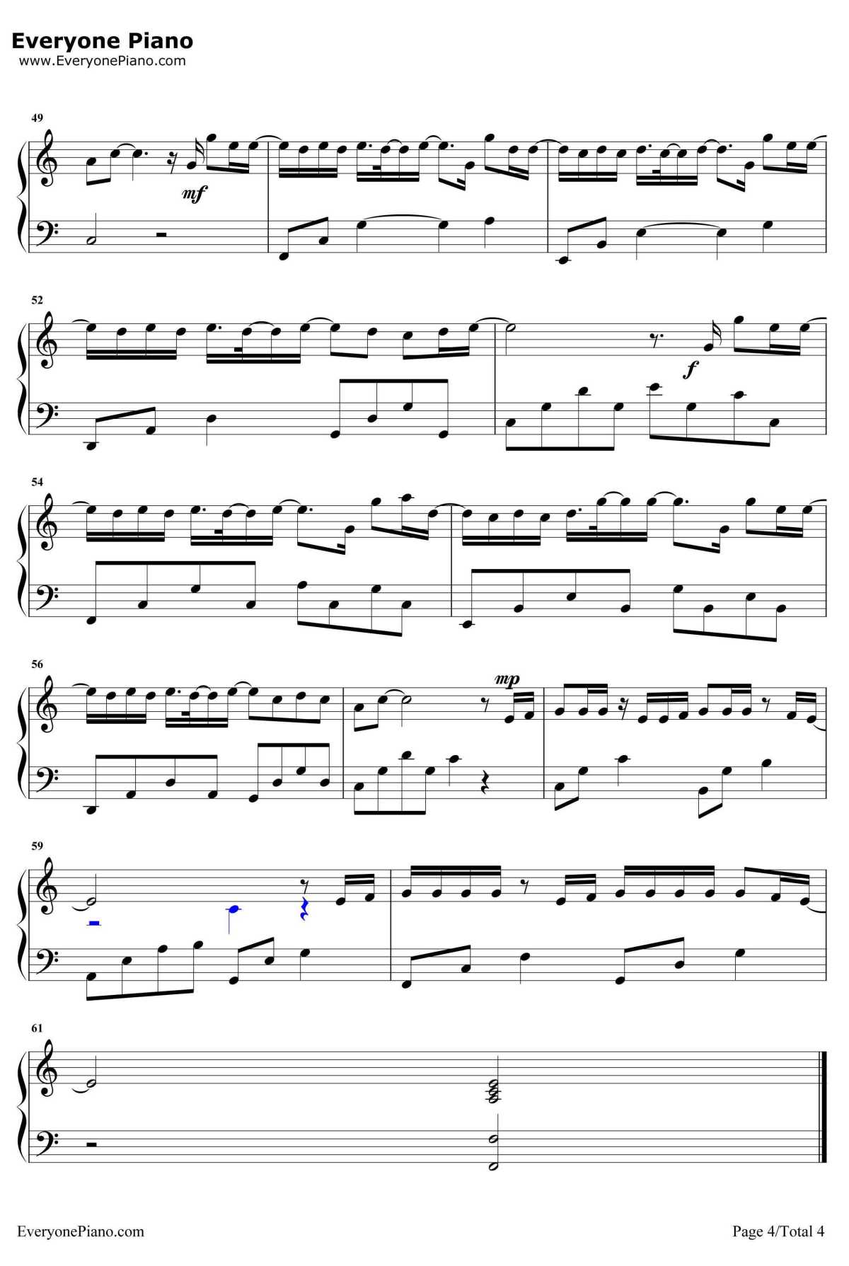 那个男孩钢琴谱-汪苏泷-夏至未至插曲4