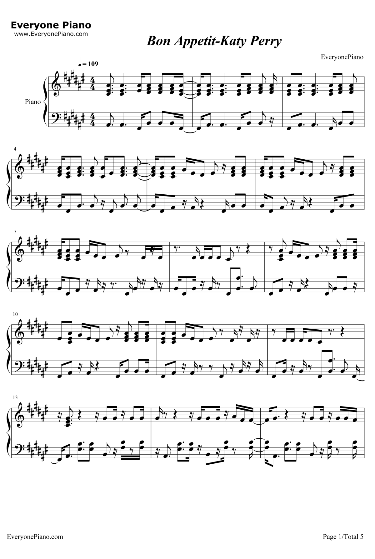 Bon Appetit钢琴谱-KatyPerry1