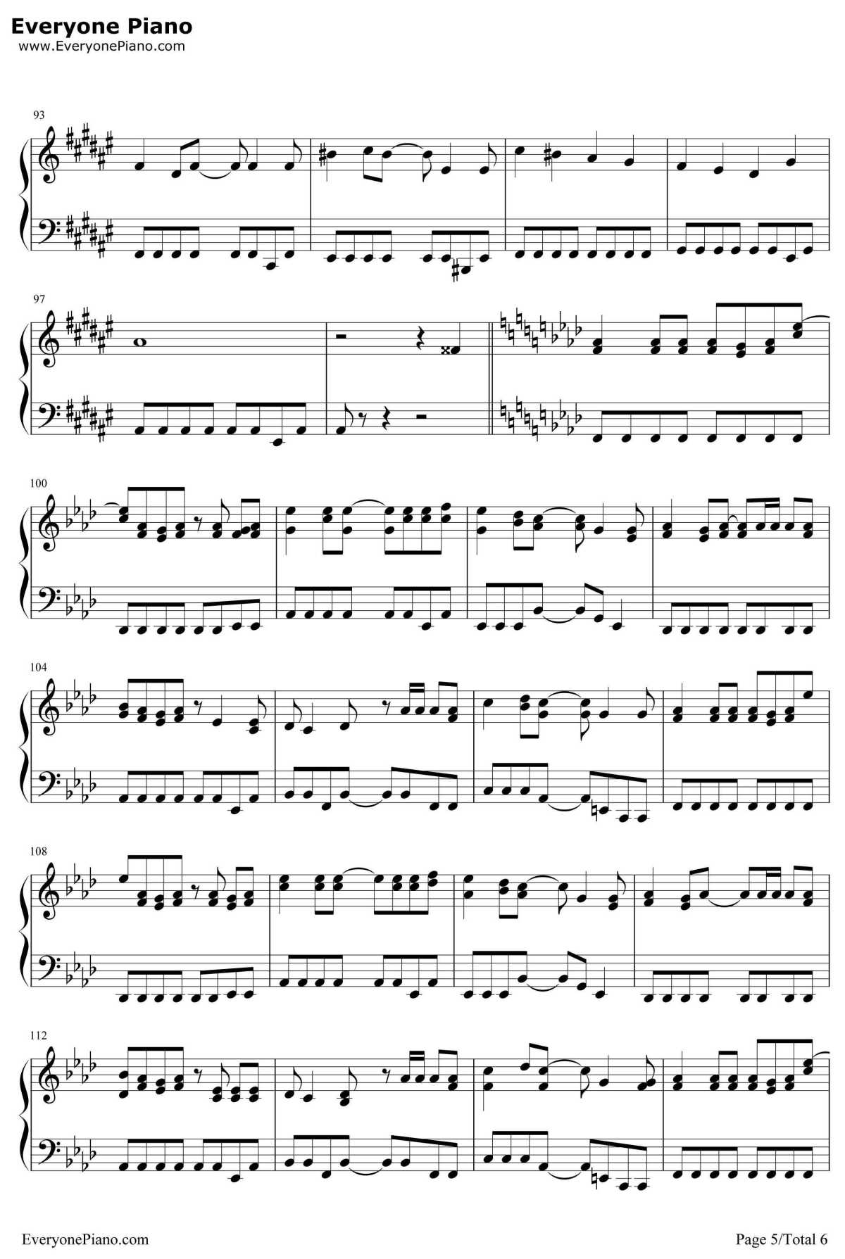 罗密欧与灰姑娘钢琴谱-doriko-镜音双子5