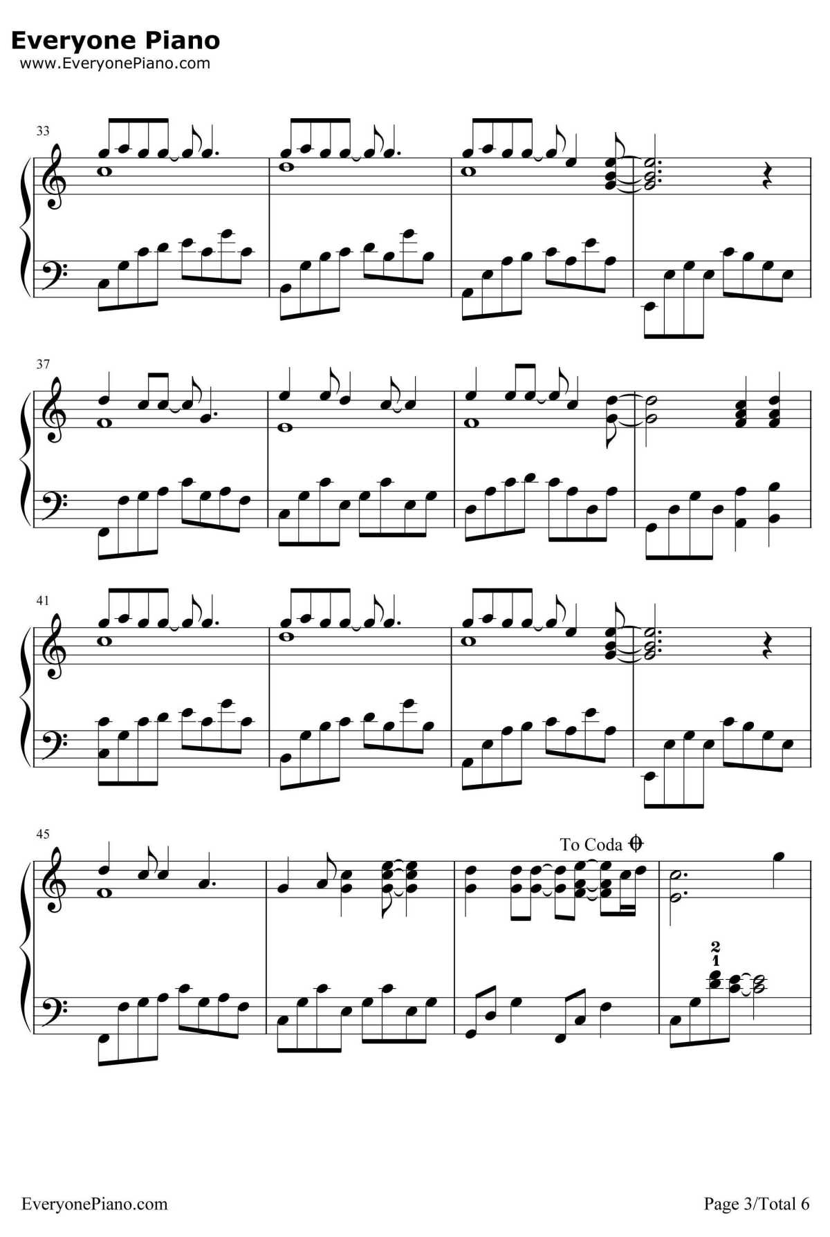 那些花儿钢琴谱-朴树3